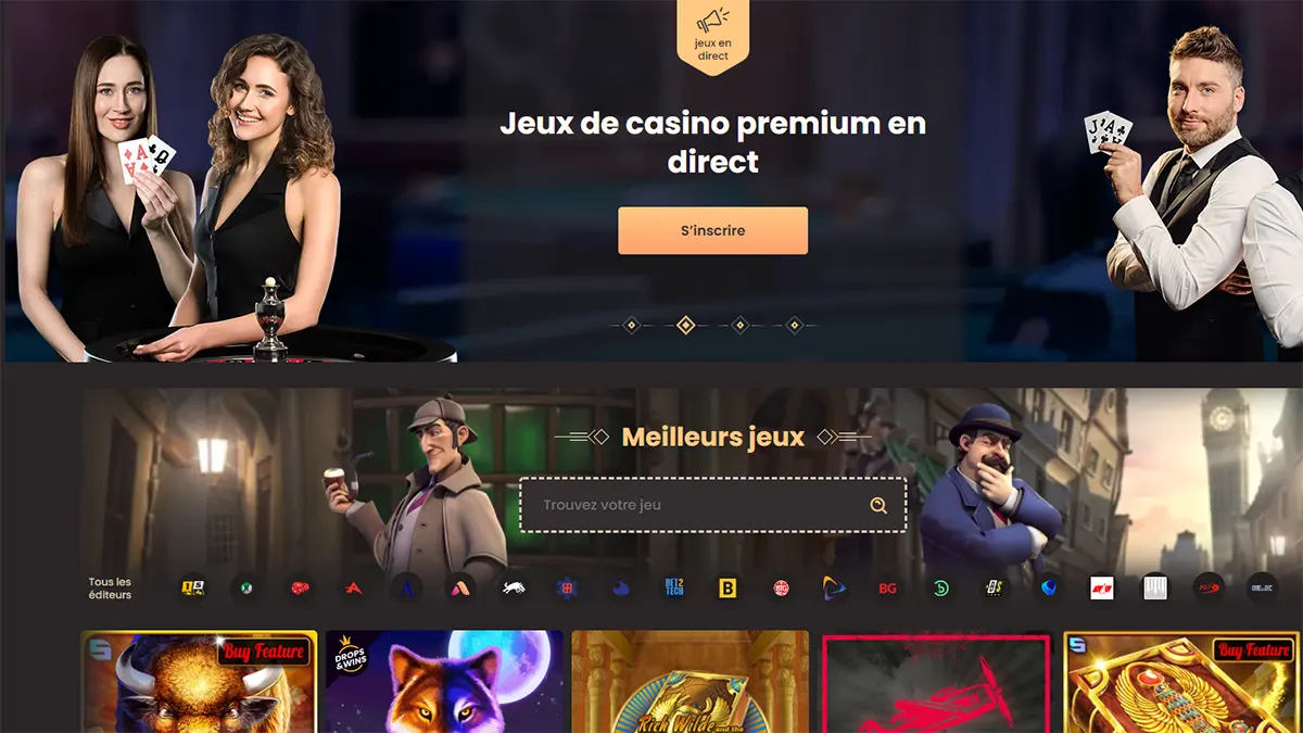 National Casino home page